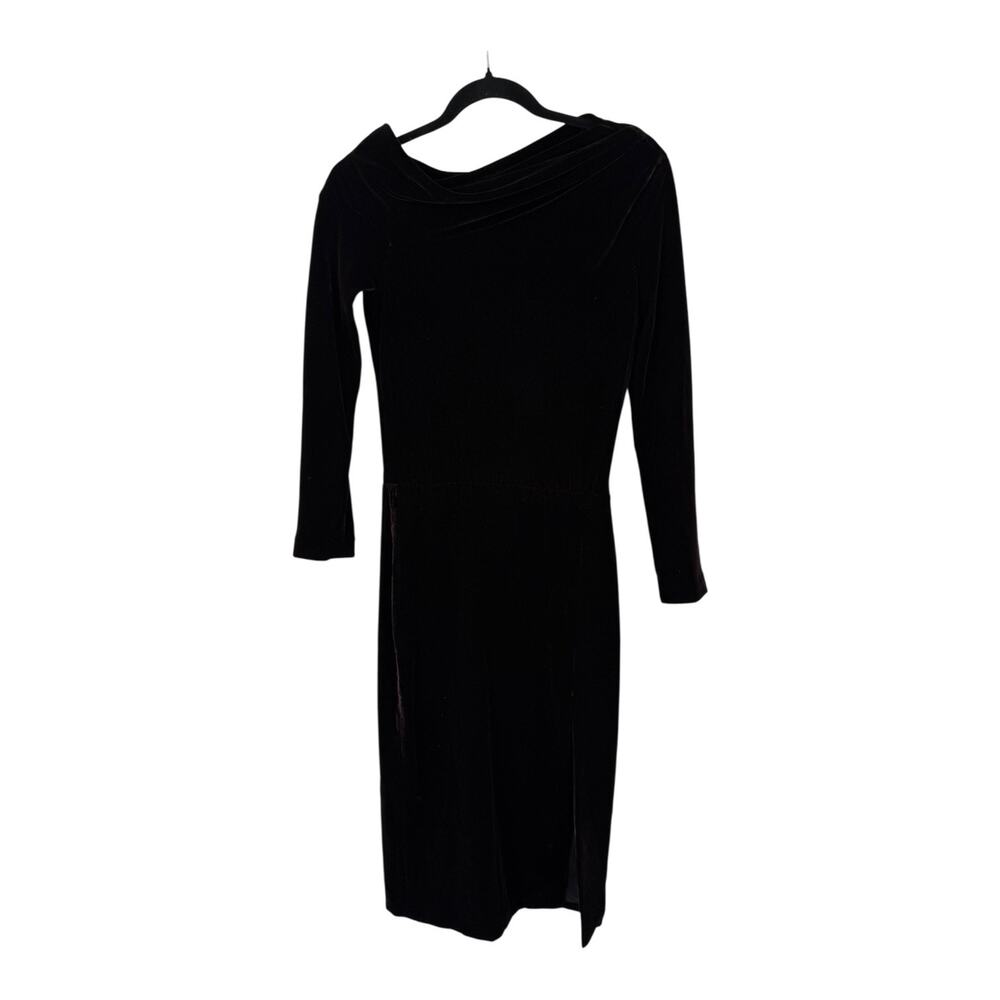 Theory Dress off the shoulder velvet midi brown size 0 - Picture 2 of 8
